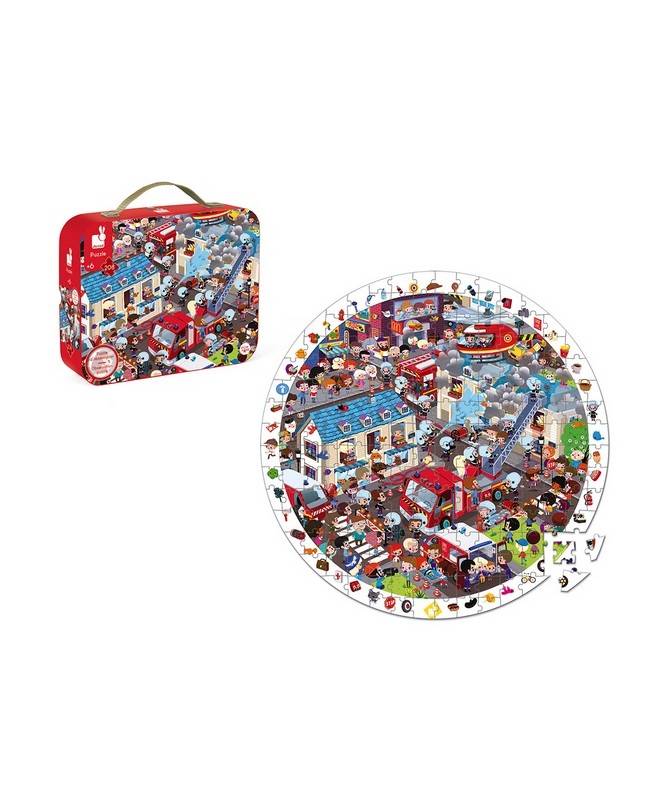 Puzzle d'observation rond - Pompiers Puzzle d'observation rond - Pompiers
