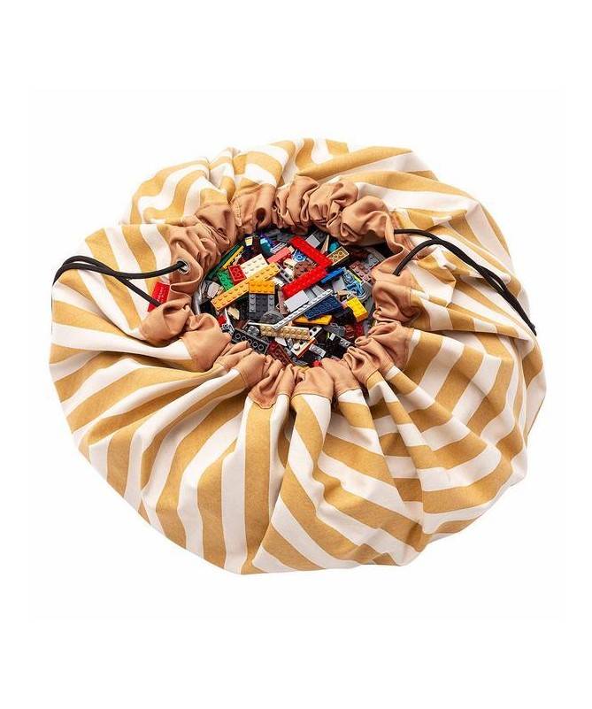 Tapis et sac de jeu rayures Moutarde Tapis et sac de jeu rayures Moutarde