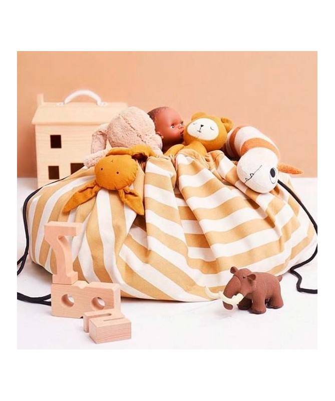 Tapis et sac de jeu rayures Moutarde Tapis et sac de jeu rayures Moutarde