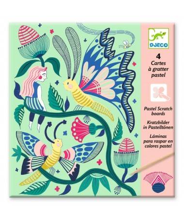 Cartes à gratter pastel - Le Jardin fabuleux