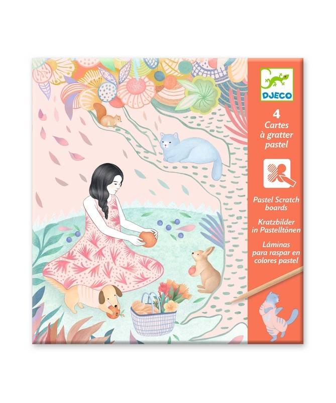 Cartes à gratter pastel - Le pique-nique Cartes à gratter pastel - Le pique-nique
