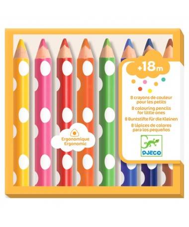 Crayons - 8 Crayons de Couleurs pour les Petits