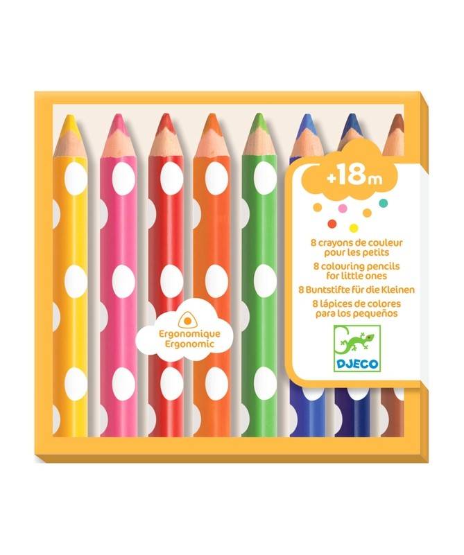 Crayons - 8 Crayons de Couleurs pour les Petits