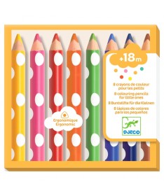 Crayons - 8 Crayons de Couleurs pour les Petits