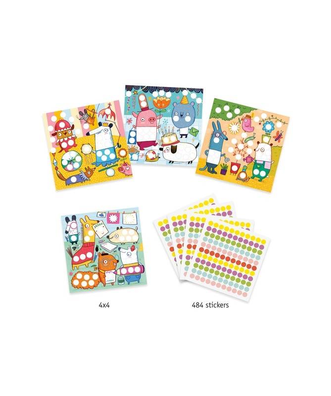 Créer avec des Stickers - Avec des gommettes rondes Créer avec des Stickers - Avec des gommettes rondes