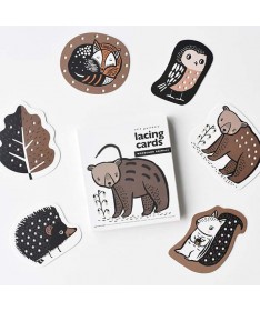 Cartes à lacer - Animaux des bois