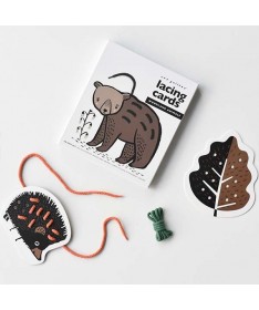 Cartes à lacer - Animaux des bois
