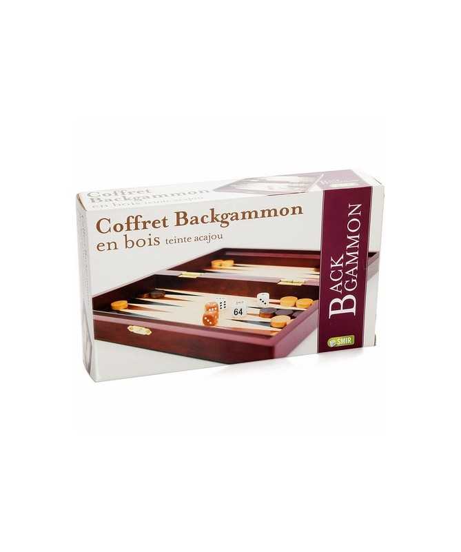 Coffret backgammon en bois acajou - 28 x 15 cm Coffret backgammon en bois acajou - 28 x 15 cm
