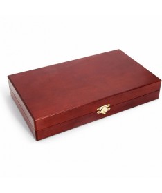 Coffret backgammon en bois acajou - 28 x 15 cm