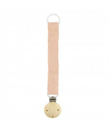 Attache tétine - Velours Rose