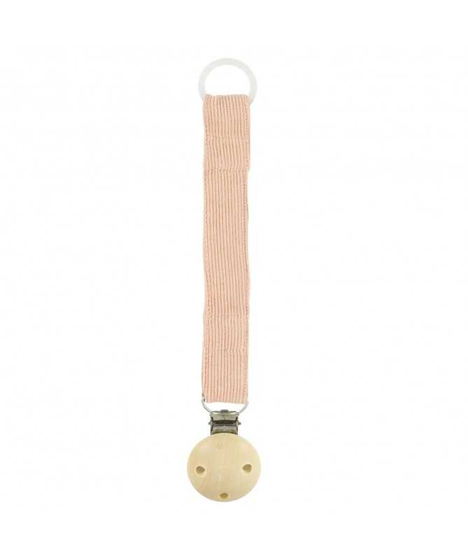 Attache tétine - Velours Rose Attache tétine - Velours Rose