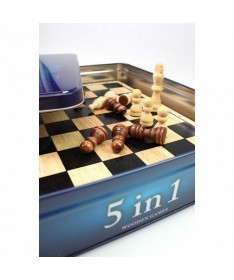 Coffret 5 jeux en 1 boîte métal