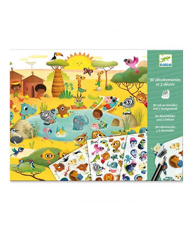 Décalcomanies - Savane, désert et pôle nord Décalcomanies - Savane, désert et pôle nord