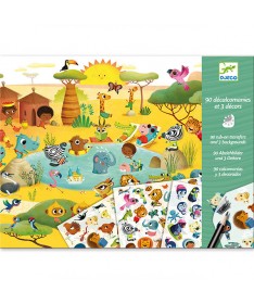 Décalcomanies - Savane, désert et pôle nord